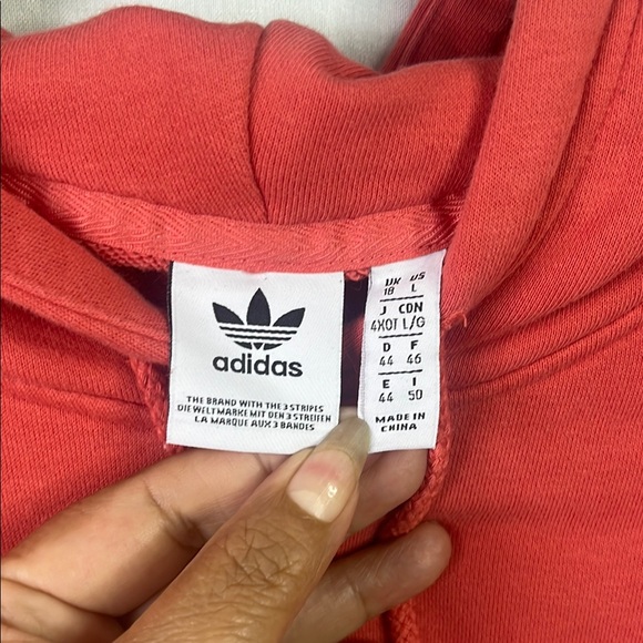adidas Coral Red Crew Neck Sweater - Picture 3 of 8